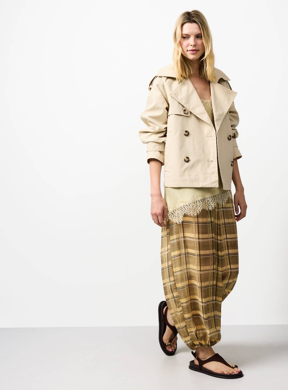 Yellow Checked Balloon Leg Trousers 18 - Image 2